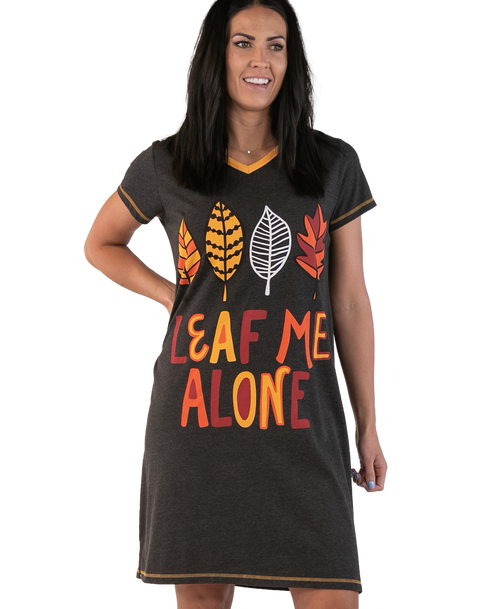 lazy one Leaf Me Alone Women's V-Neck Nightshirt