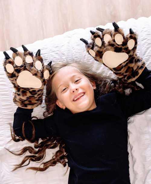Lazy One Leopard Kid And Adult Paw Mitt