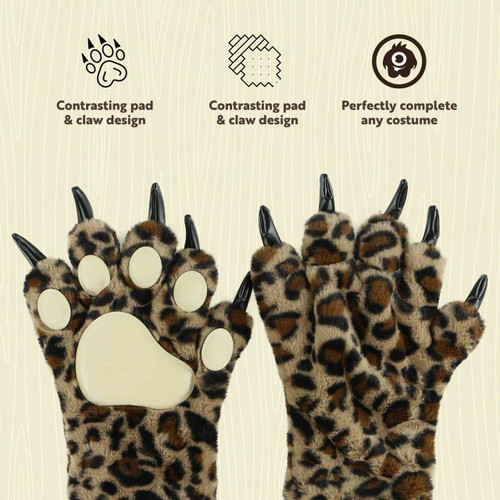 Lazy One Leopard Kid And Adult Paw Mitt