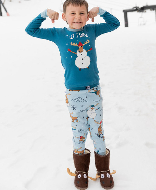 Lazy One Let It Snow Kid's Long Sleeve PJ's