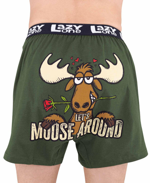 lazy one Let's Moose Around Men's Funny Boxer