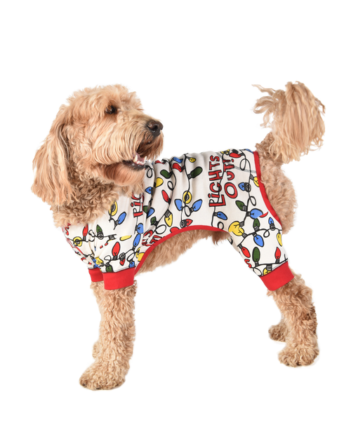 Lazy One Lights Out Dog Onesie Christmas Flapjack