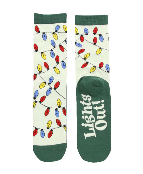 lazy one Lights Out Green Crew Sock