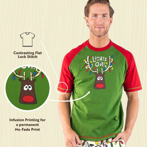 Lazy One Lights Out Men's PJ Tee