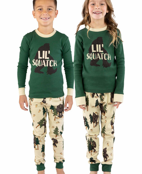 lazy one Lil' Squatch Kid's Long Sleeve PJ's