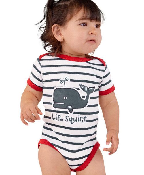 lazy one Lil' Squirt Whale Infant Creeper Onesie