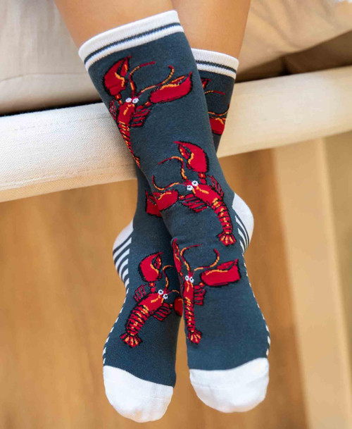 Lazy One Lobster Stripe Crew Sock