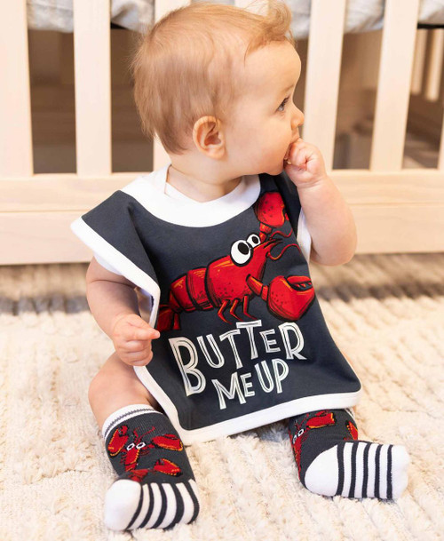 Lazy One Lobster Stripe Infant Sock