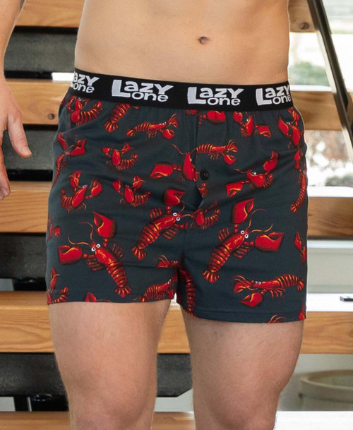 Lazy One Lobsters Men's Funny Boxer
