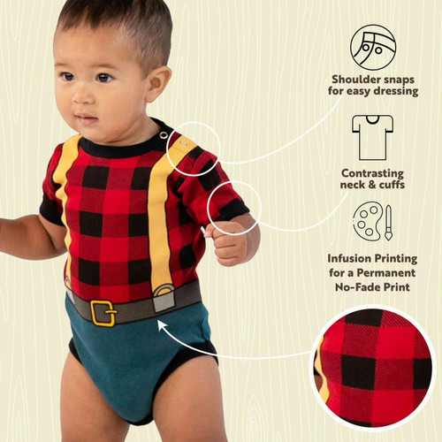 Lazy One Lumberjack Infant Creeper Onesie