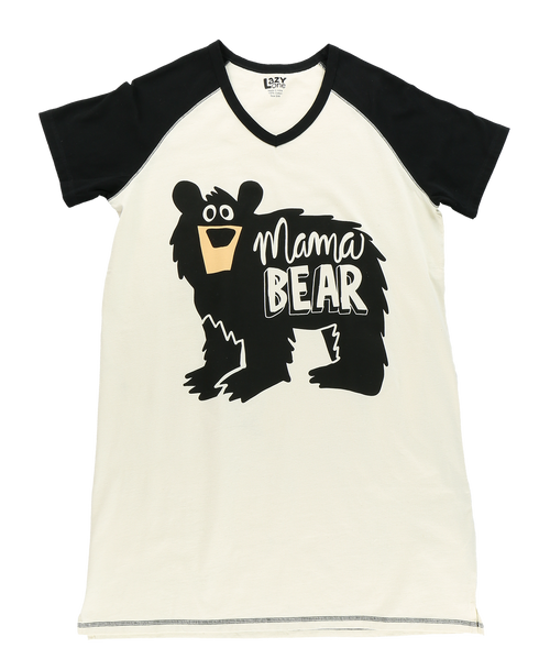 Lazy One Mama Bear Women's V-Neck Nightshirt