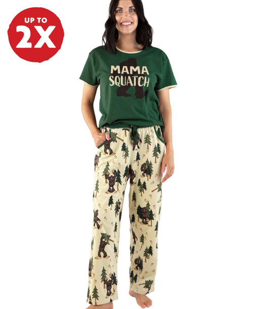 lazy one Mama Squatch Women's Regular Fit PJ Set