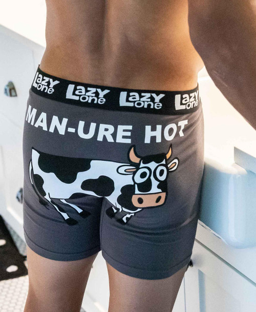Lazy One Man-ure Hot Men's Cow Boxer Briefs