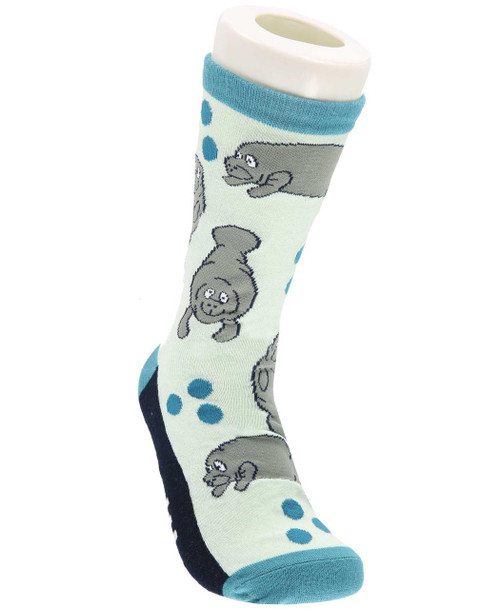 lazy one Manatee No Wake Zone Crew Sock