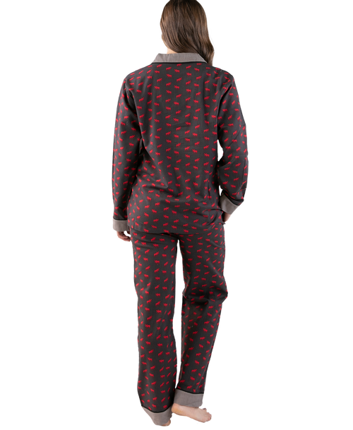 Lazy One Mini Moose Women's Button Down Pajama Set