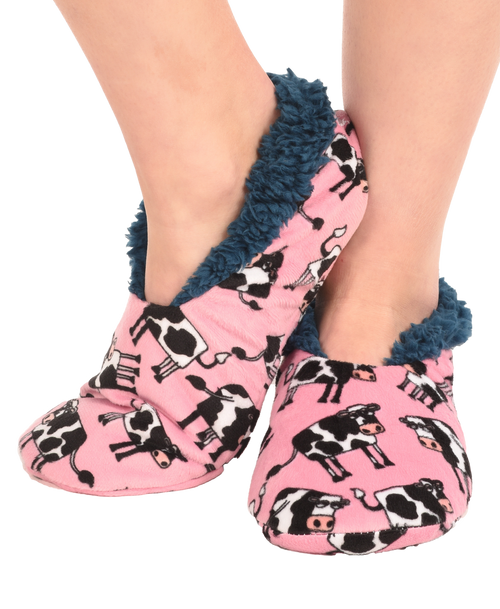 lazy one Moody Cow Fuzzy Feet Slipper