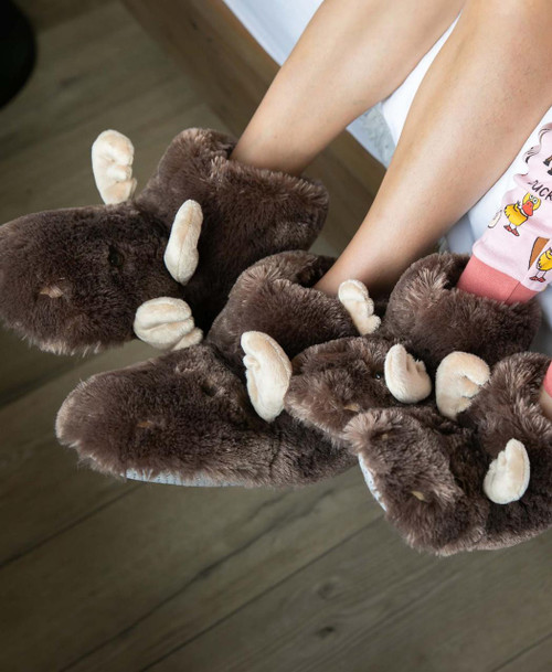 Lazy One Moose Critter Slippers