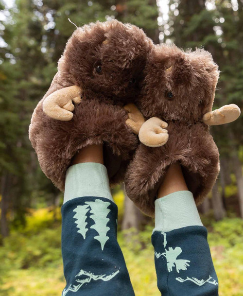 Lazy One Moose Critter Slippers