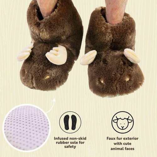 Lazy One Moose Critter Slippers