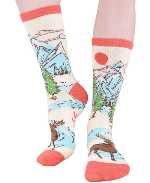 lazy one Moose Get Away Crew Socks