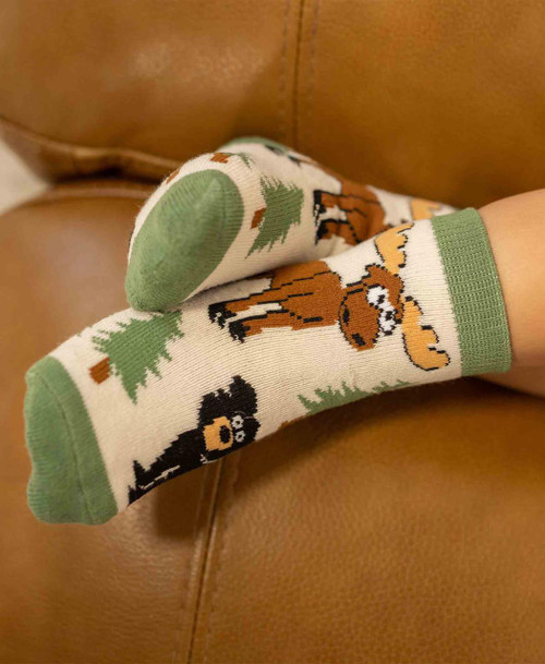 Lazy One Moose Hug Green Infant Sock