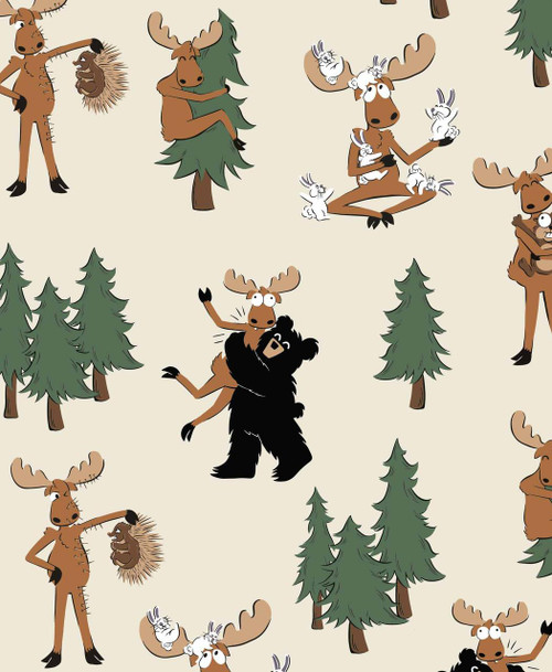 Lazy One Moose Hug Kid's Long Sleeve Green Pajamas