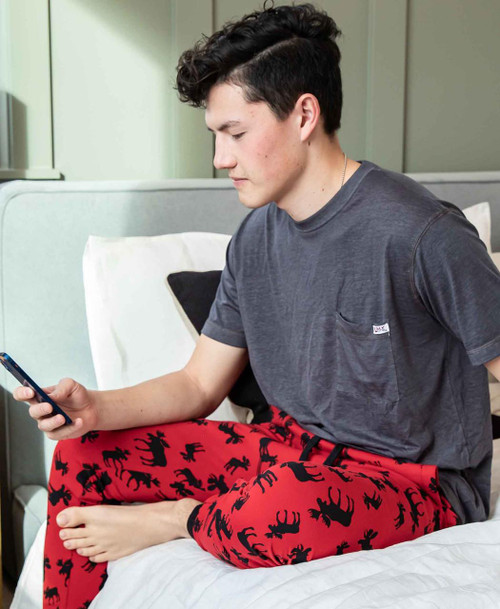 Lazy One Moose Pattern Men's Long Johns