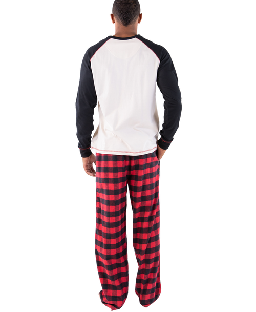 Lazy One Moose Plaid Men's Long Sleeve PJ Set