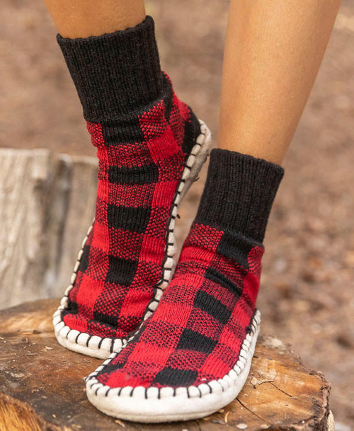 Lazy One Moose Plaid Short Mukluk Slipper