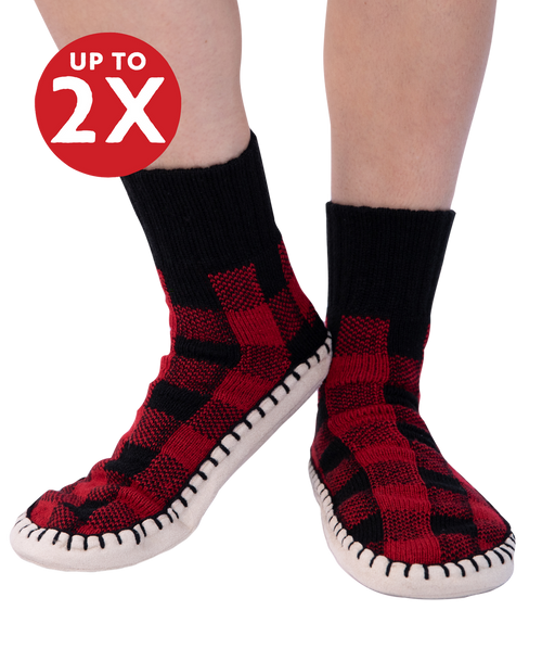 lazy one Moose Plaid Short Mukluk Slipper