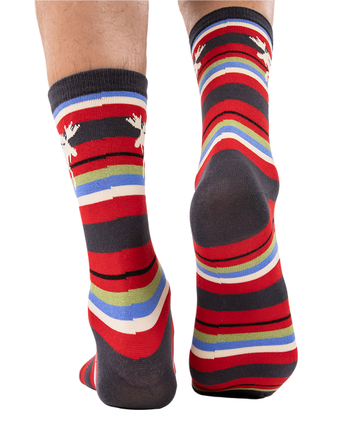 Lazy One Moose Stripe Crew Sock