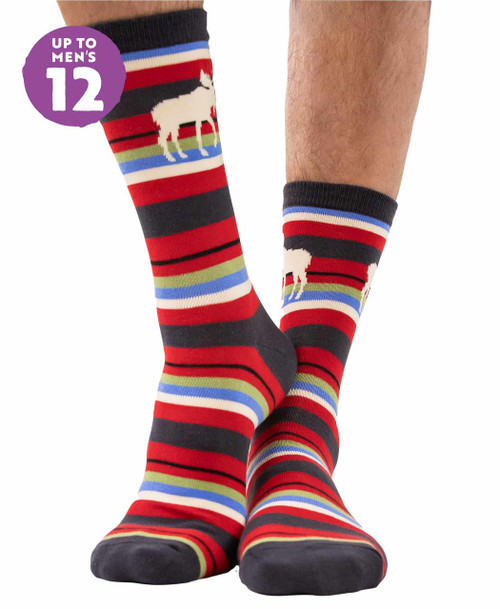 lazy one Moose Stripe Crew Sock