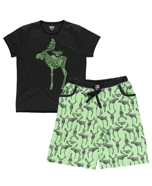Lazy One Moosely Wild Women's Bermuda Short Set
