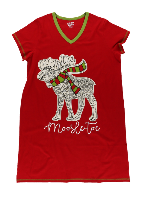 Lazy One Moosletoe Women's V-neck Nightshirt