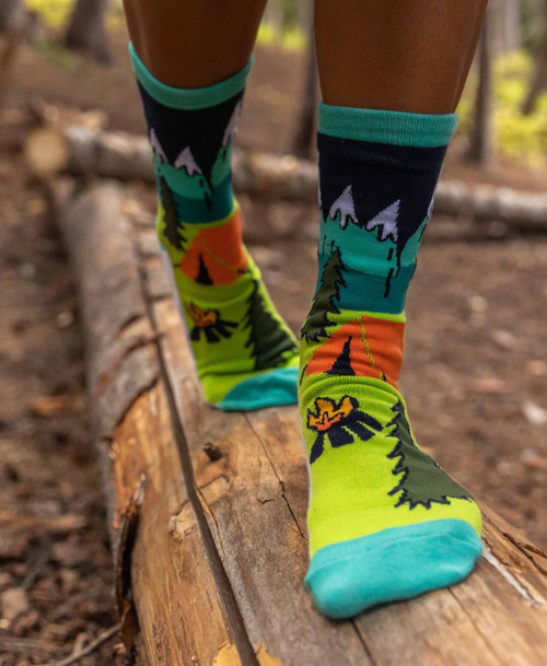 Lazy One Mountain Life Crew Socks