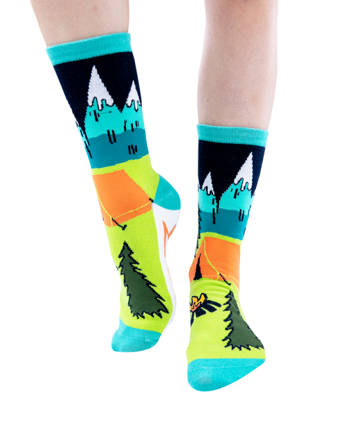 Lazy One Mountain Life Crew Socks