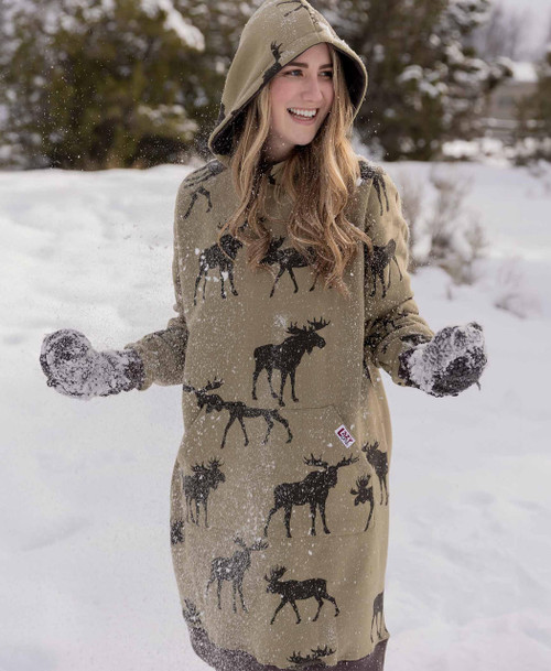 Lazy One Mountain Made Moose Sleep Hoodie
