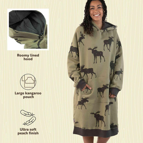 Lazy One Mountain Made Moose Sleep Hoodie