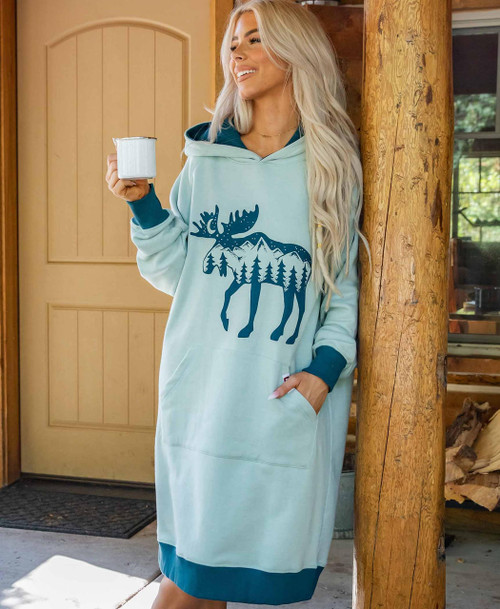 Lazy One Mountain Moose Sleep Hoodie