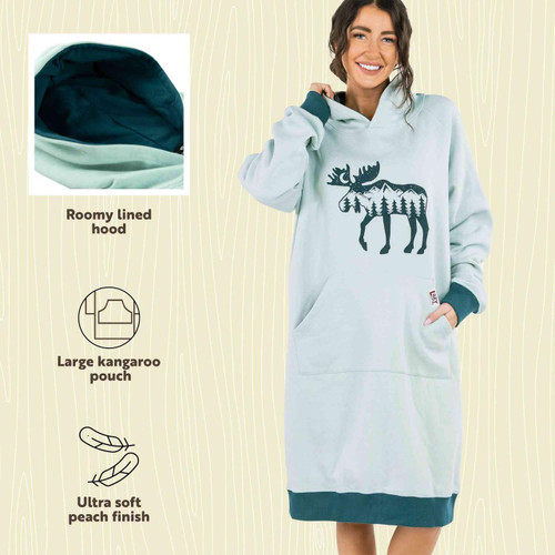 Lazy One Mountain Moose Sleep Hoodie
