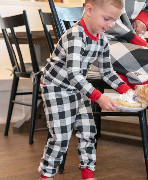Lazy One Mountain Plaid Kid's Long Sleeve PJ's