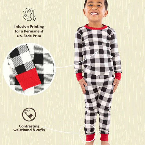Lazy One Mountain Plaid Kid's Long Sleeve PJ's