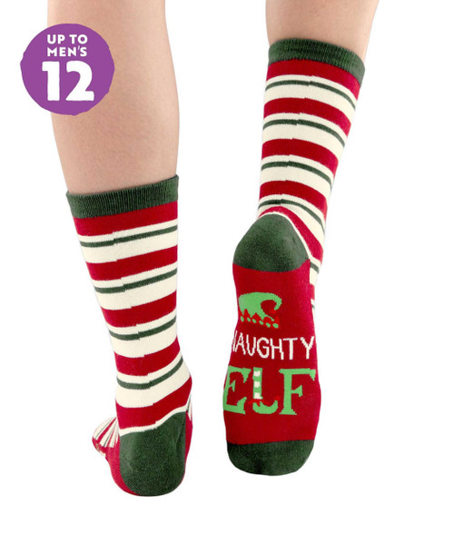 lazy one Naughty Elf Crew Sock