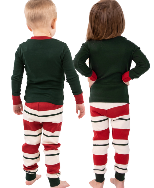 Lazy One Naughty Elf Kid's Long Sleeve PJ's