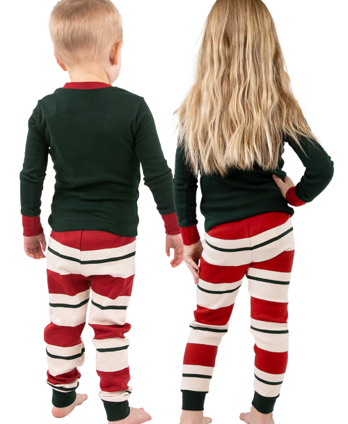 Lazy One Nice Elf Kid's Long Sleeve PJ's