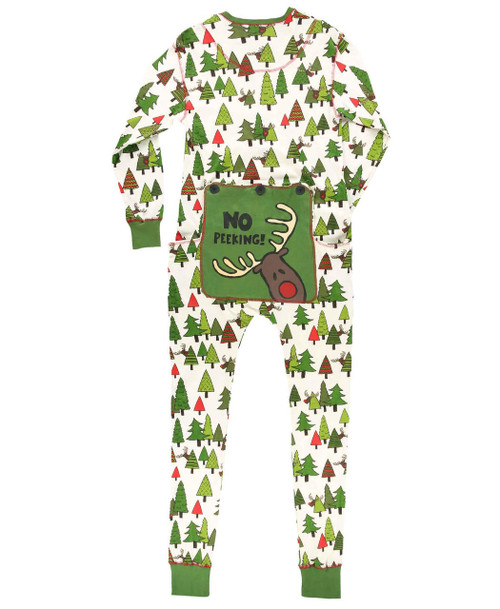 Lazy One No Peeking Adult Reindeer Onesie Flapjack