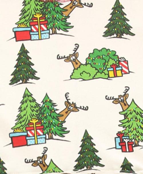 Lazy One No Peeking Reindeer Kid Onesie Flapjack