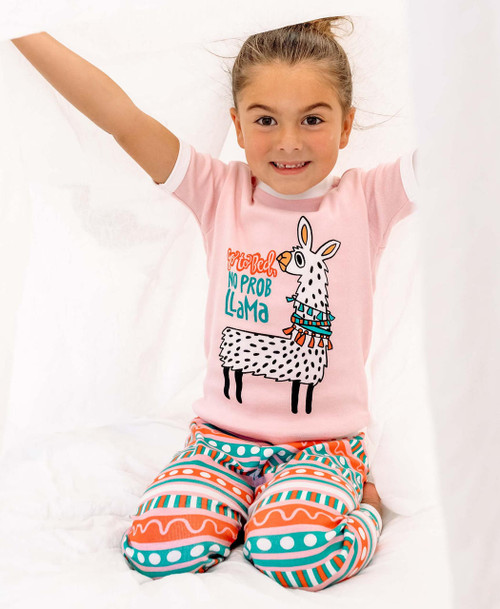 Lazy One No Prob Llama Kid's Short Sleeve PJ's
