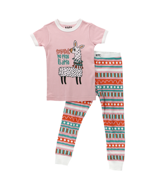 Lazy One No Prob Llama Kid's Short Sleeve PJ's