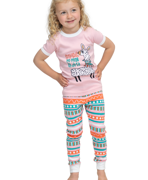 lazy one No Prob Llama Kid's Short Sleeve PJ's
